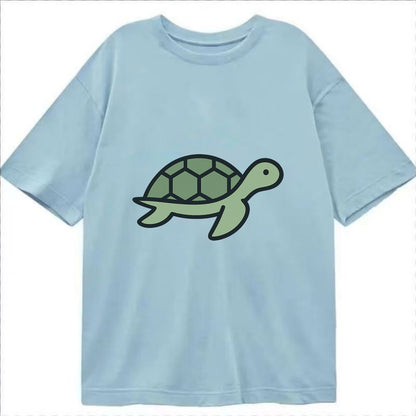 Sea Turtle - Green with shell pattern flat side profile - Classic T-shirt - Light Blue
