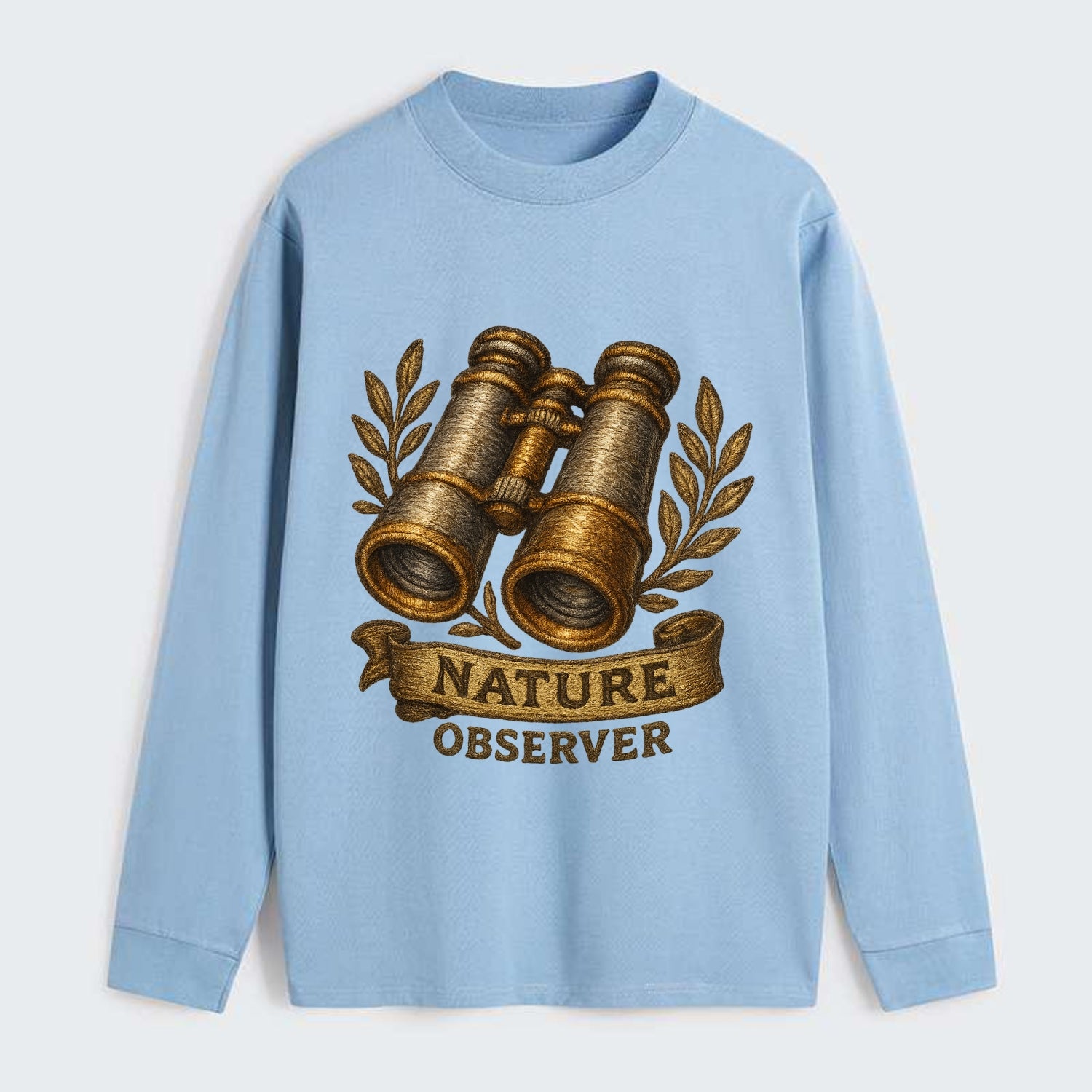 Binoculars for birdwatching - nature observer - Classic Long Sleeve Shirt - Light Blue