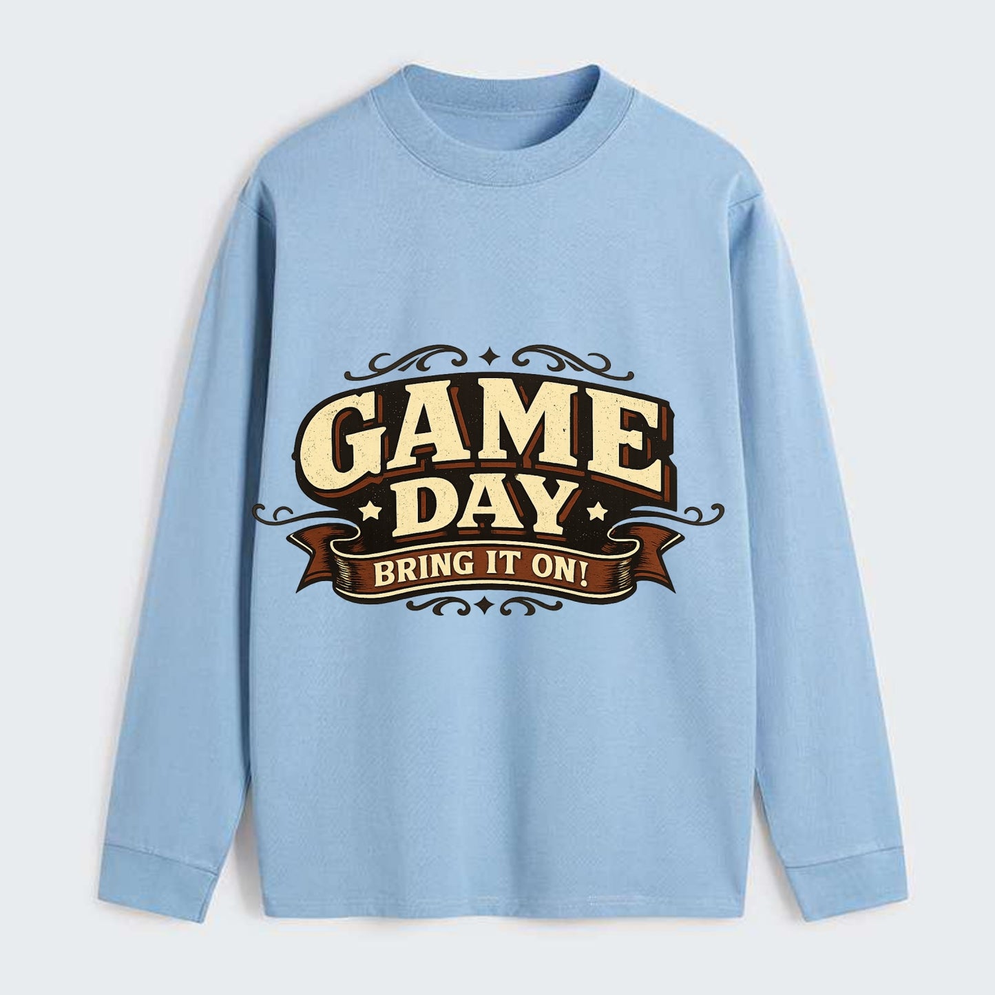 Bold typography design - "GAME DAY" - competition ready, bring it on - Classic Long Sleeve Shirt - Light Blue