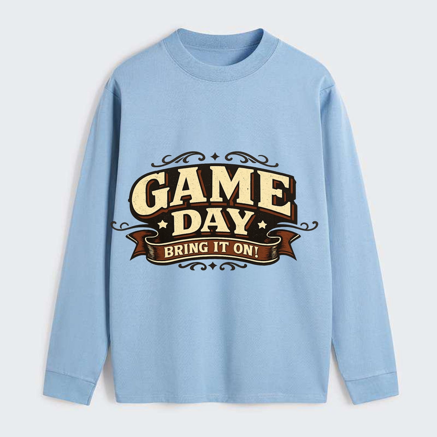 Bold typography design - "GAME DAY" - competition ready, bring it on - Classic Long Sleeve Shirt - Light Blue