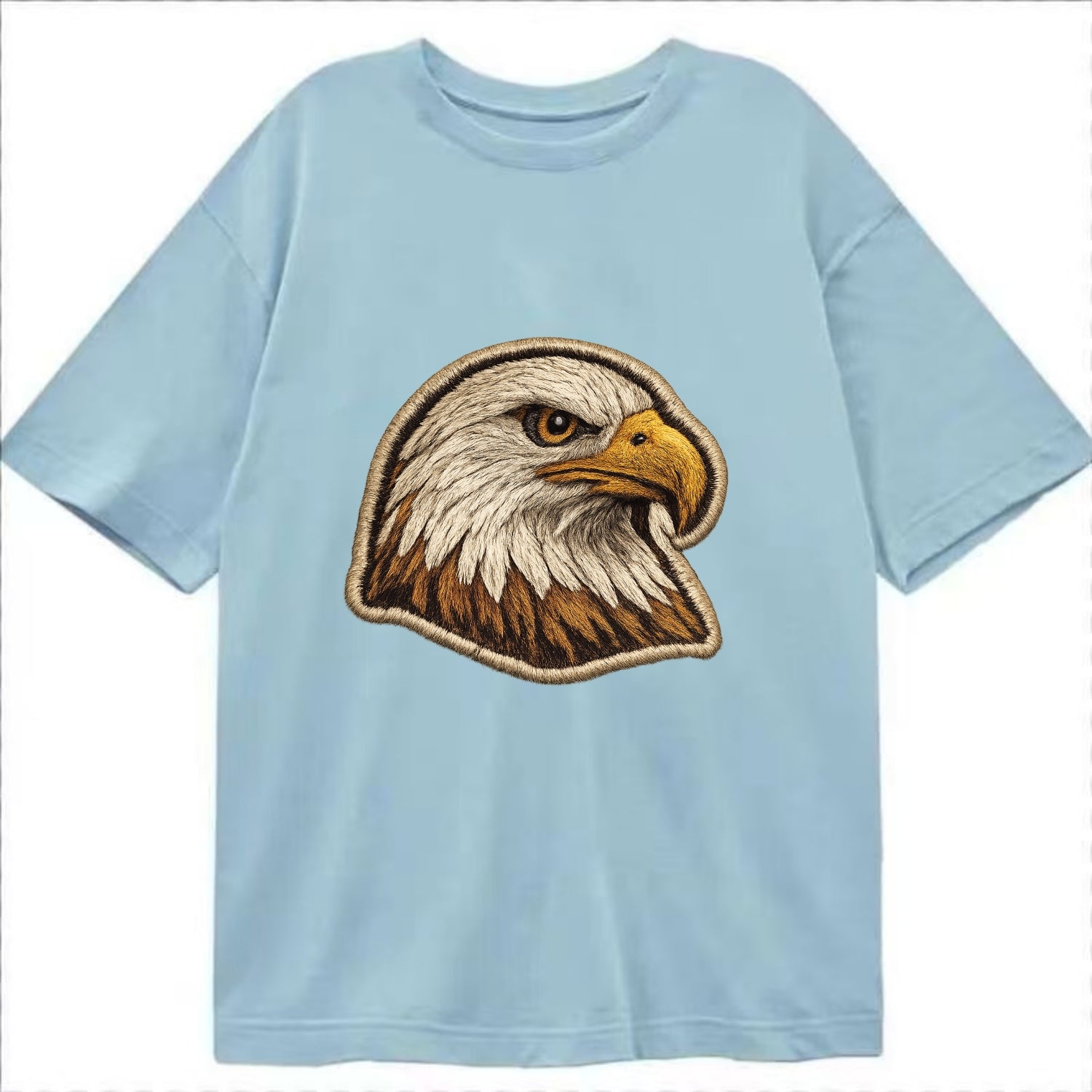 EAGLE HEAD PROFILE - majestic bald eagle in brown, white and gold , American pride - Classic T-shirt - Light Blue
