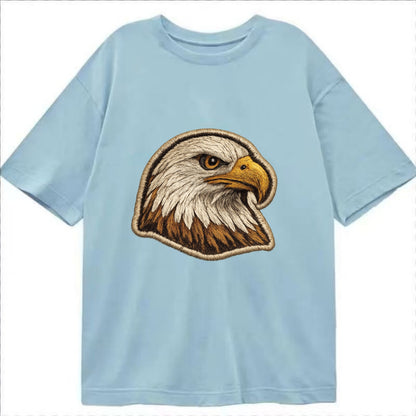 EAGLE HEAD PROFILE - majestic bald eagle in brown, white and gold , American pride - Classic T-shirt - Light Blue
