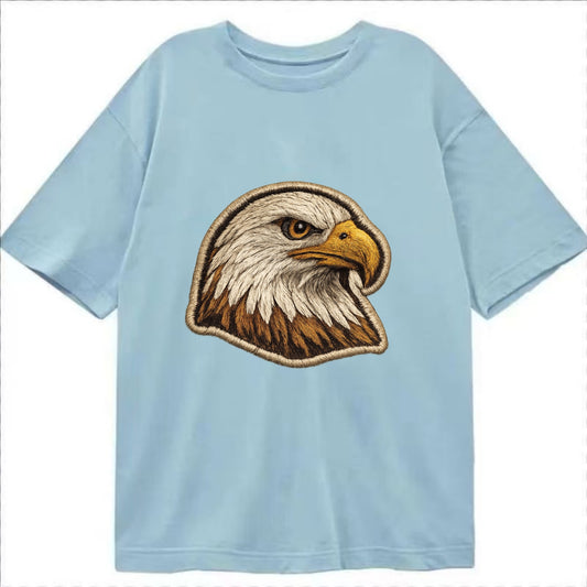 EAGLE HEAD PROFILE - majestic bald eagle in brown, white and gold , American pride - Classic T-shirt - Light Blue