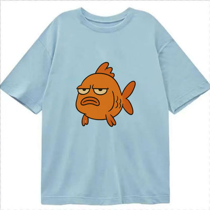 The Goldfish Judging Silently - Classic T-shirt - Light Blue