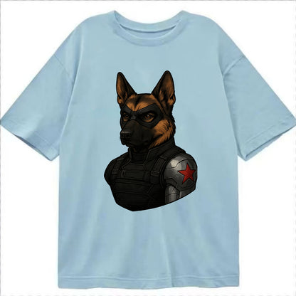 German Shepherd Winter Soldier  - Classic T-shirt - Light Blue