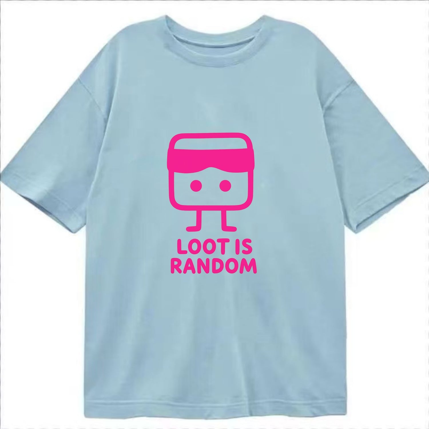 LOOT IS RANDOM | Dice wearing blindfold - Classic T-shirt - Light Blue
