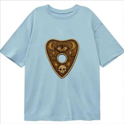 OUIJA PLANCHETTE - spirit board pointer in wood and gold , seance - Classic T-shirt - Light Blue