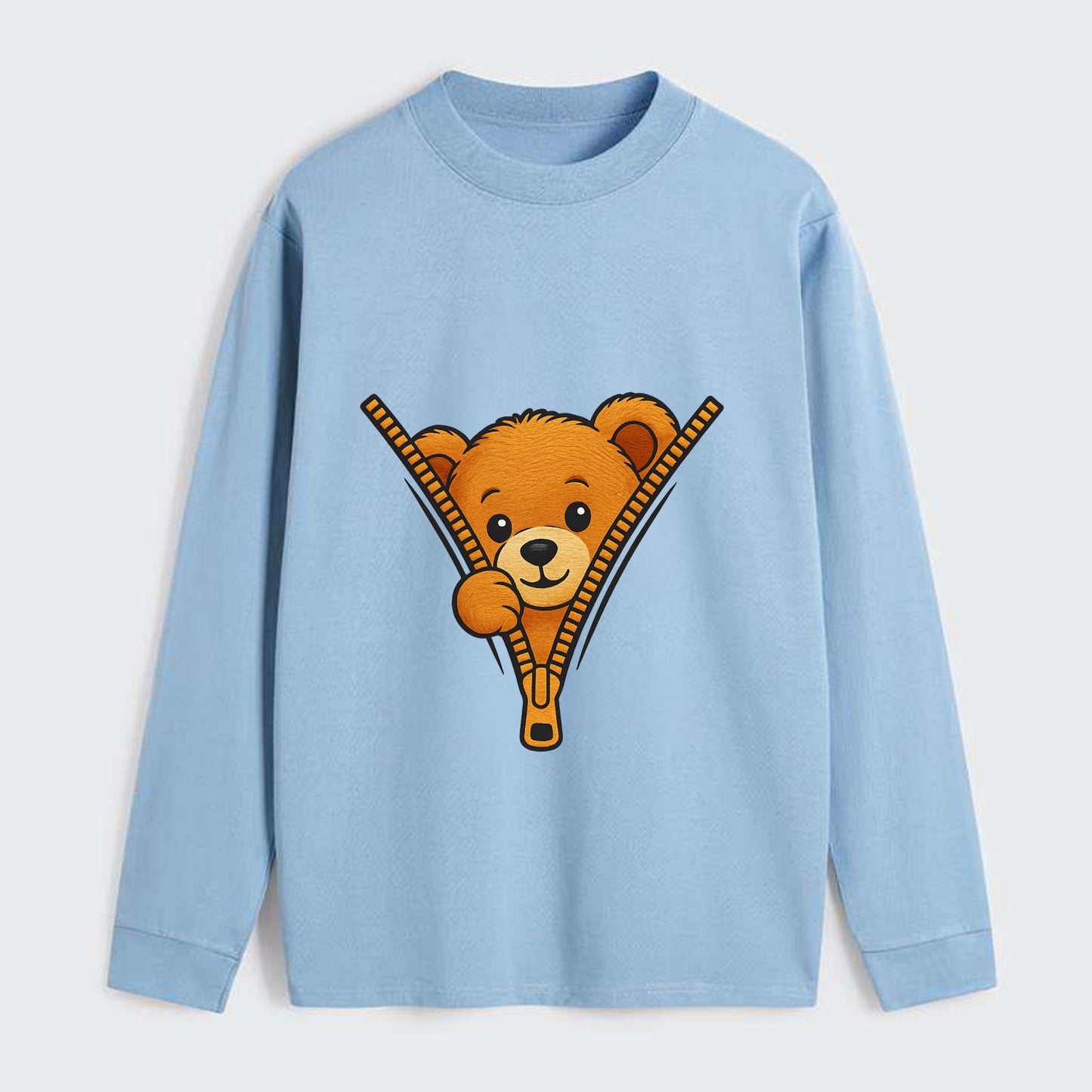 zipper bear - Classic Long Sleeve Shirt - Light Blue