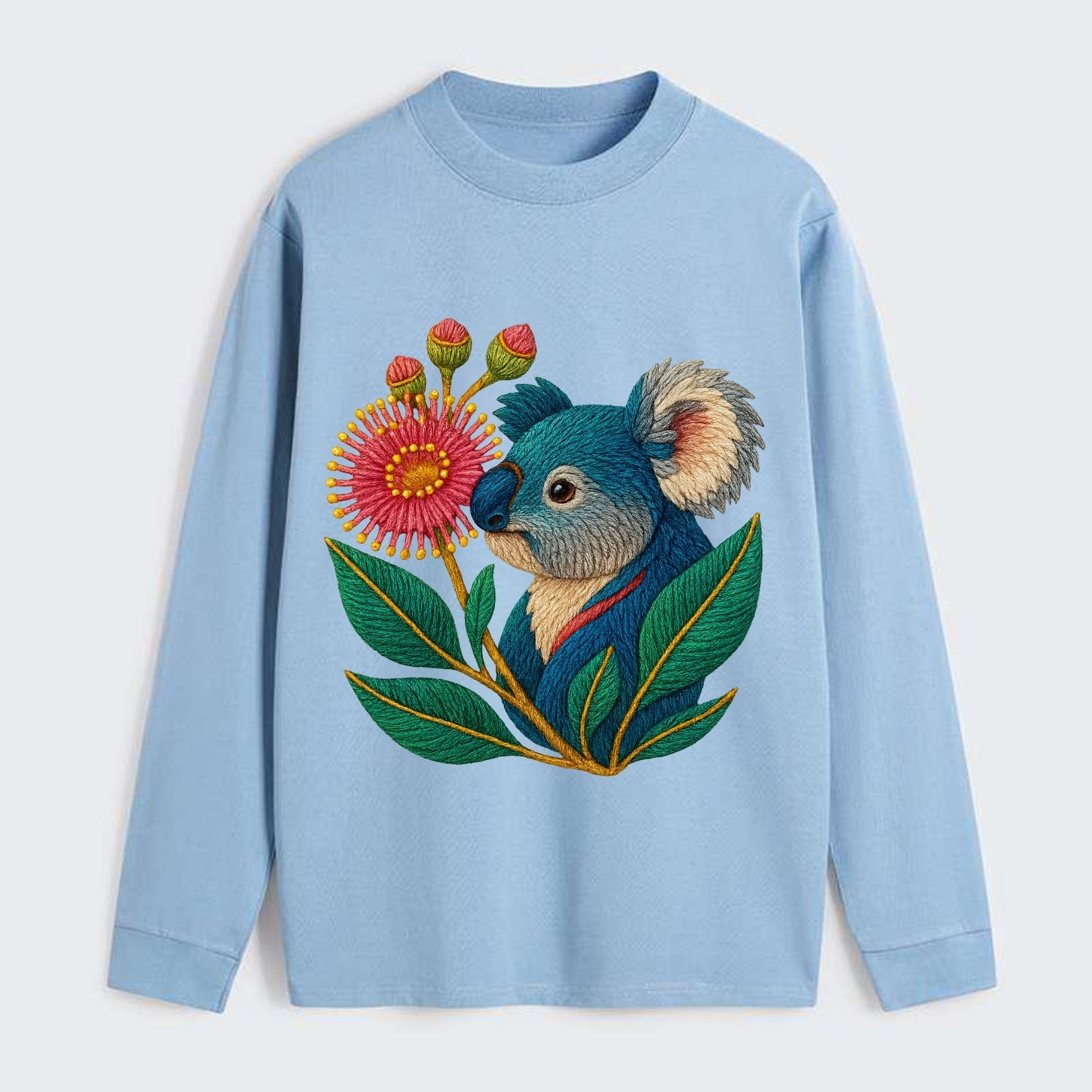 Koala Eucalyptus Bloom - Classic Long Sleeve Shirt - Light Blue