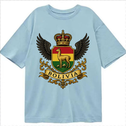 Bolivia Llama Emblem  - Classic T-shirt - Light Blue