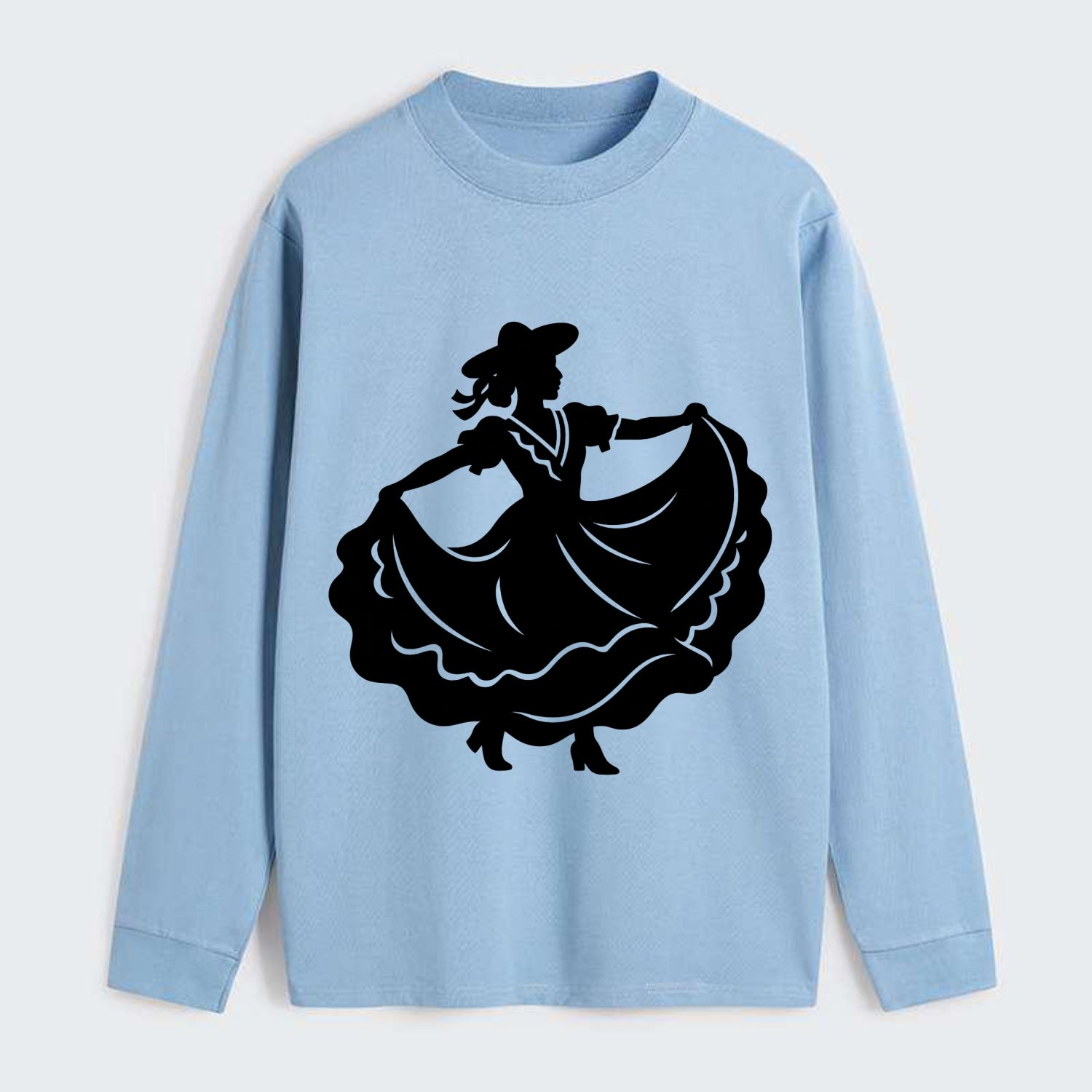 Mexican folk dancer twirling skirt - Classic Long Sleeve Shirt - Light Blue