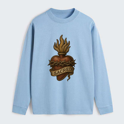Sacred Heart  - Classic Long Sleeve Shirt - Light Blue