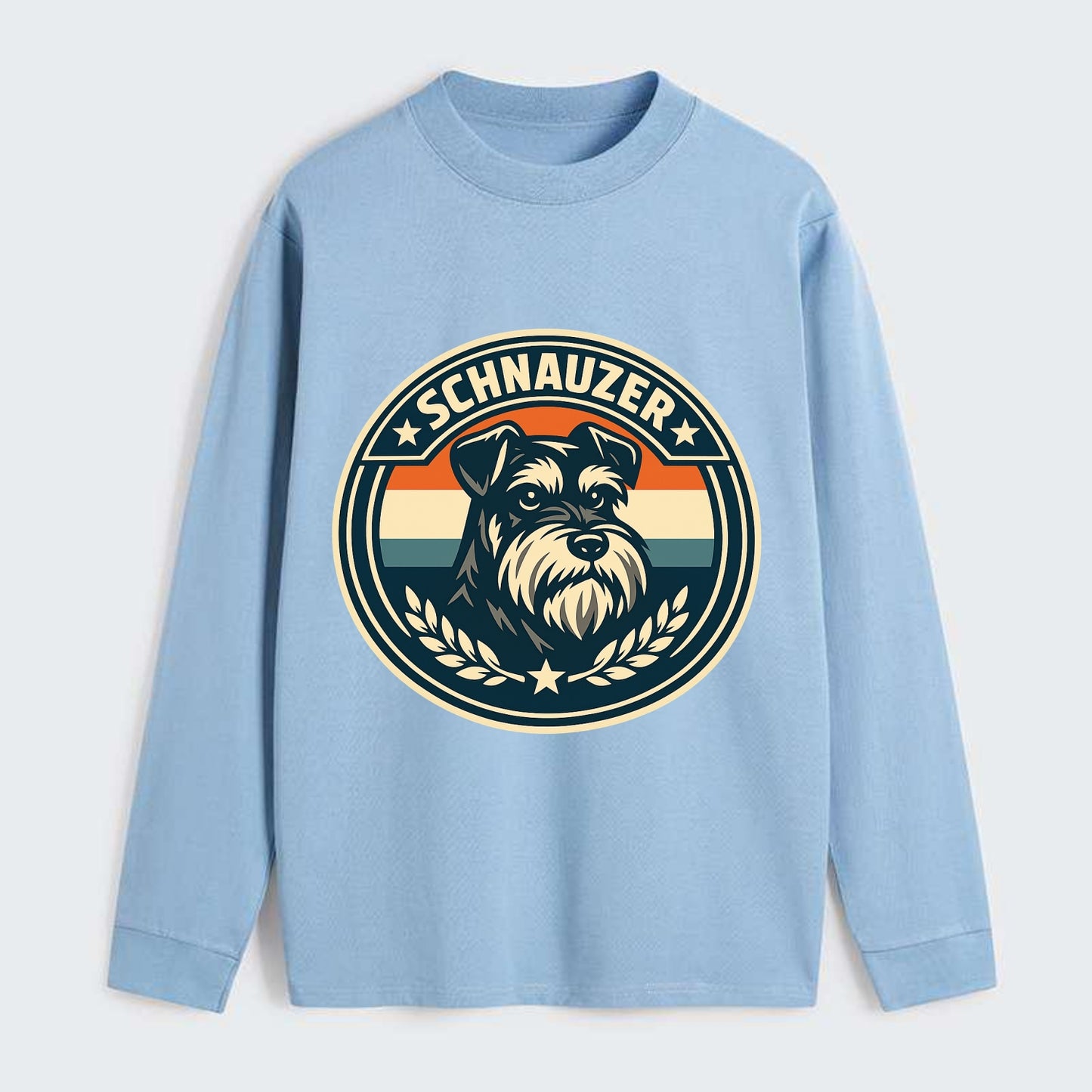 Noble Schnauzer Emblem - Classic Long Sleeve Shirt - Light Blue