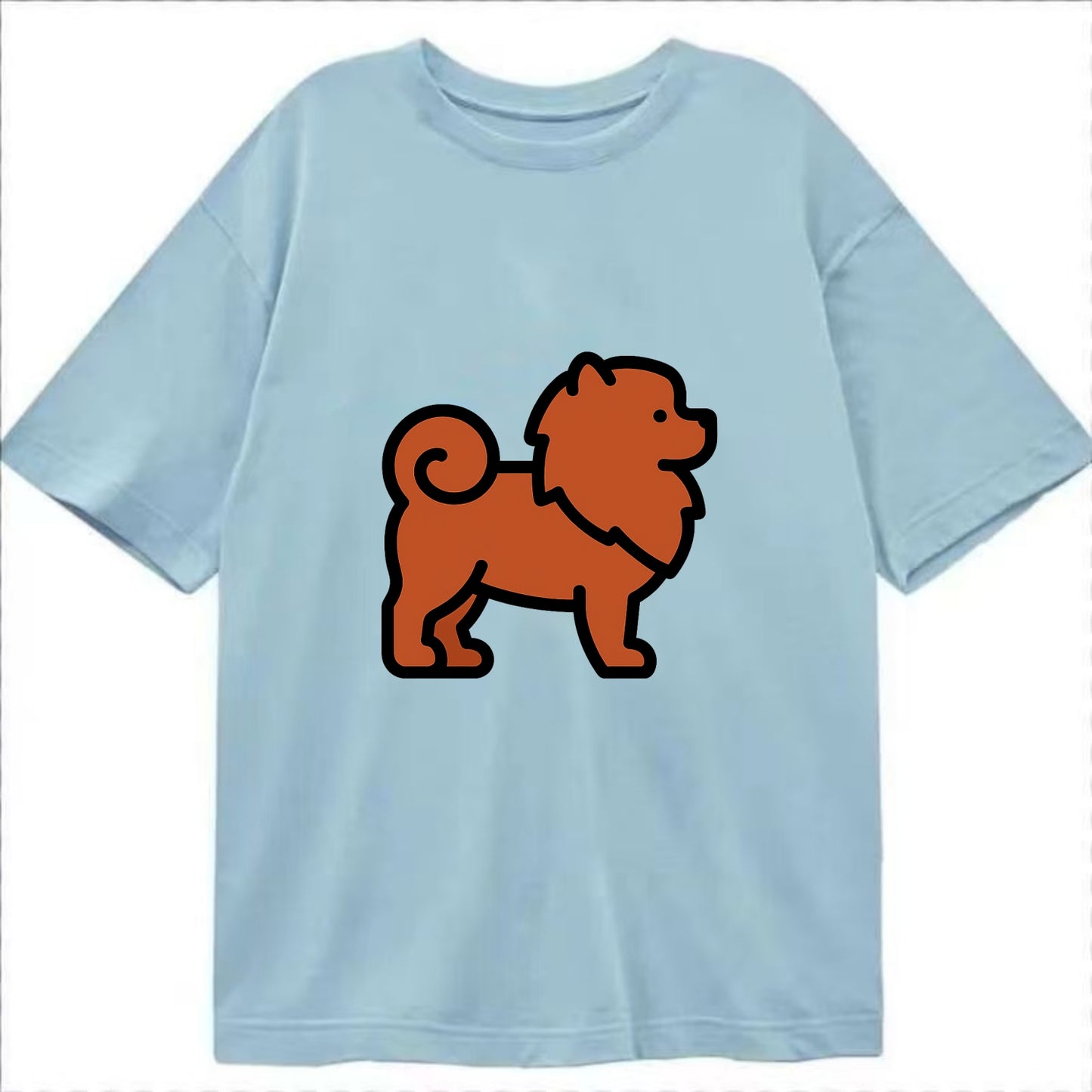 Chow Chow - Red fluffy flat side profile - Classic T-shirt - Light Blue
