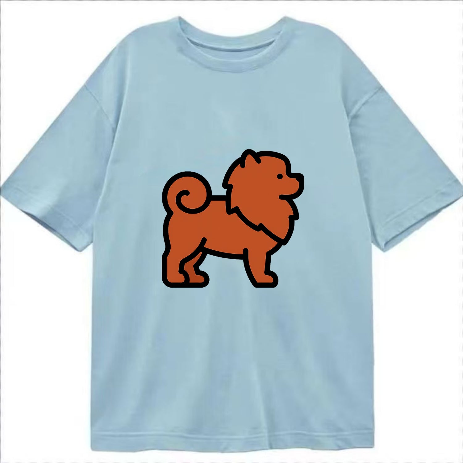 Chow Chow - Red fluffy flat side profile - Classic T-shirt - Light Blue