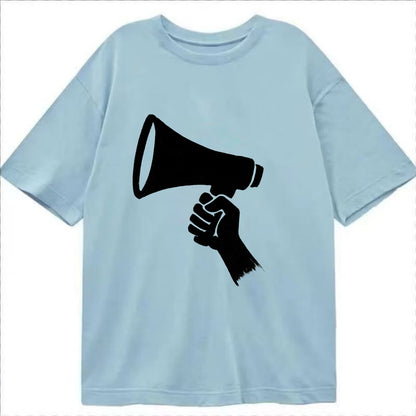 Megaphone silhouette - voice and protest ink brushwork - Classic T-shirt - Light Blue