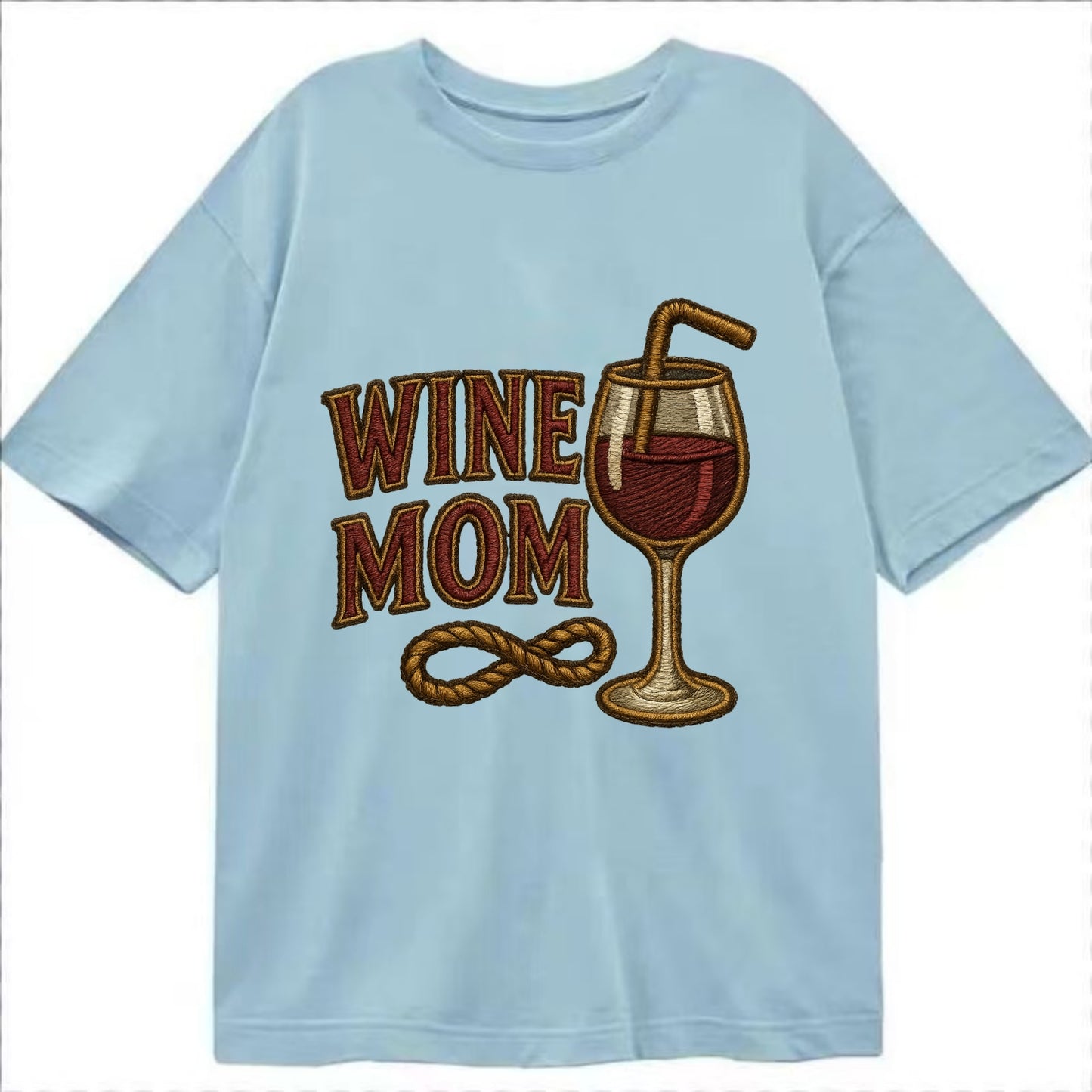 Wine Mom  - Classic T-shirt - Light Blue