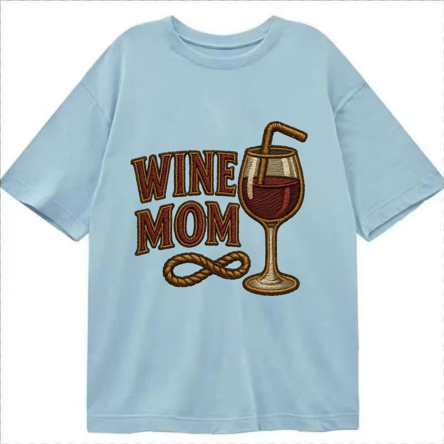 Wine Mom  - Classic T-shirt - Light Blue