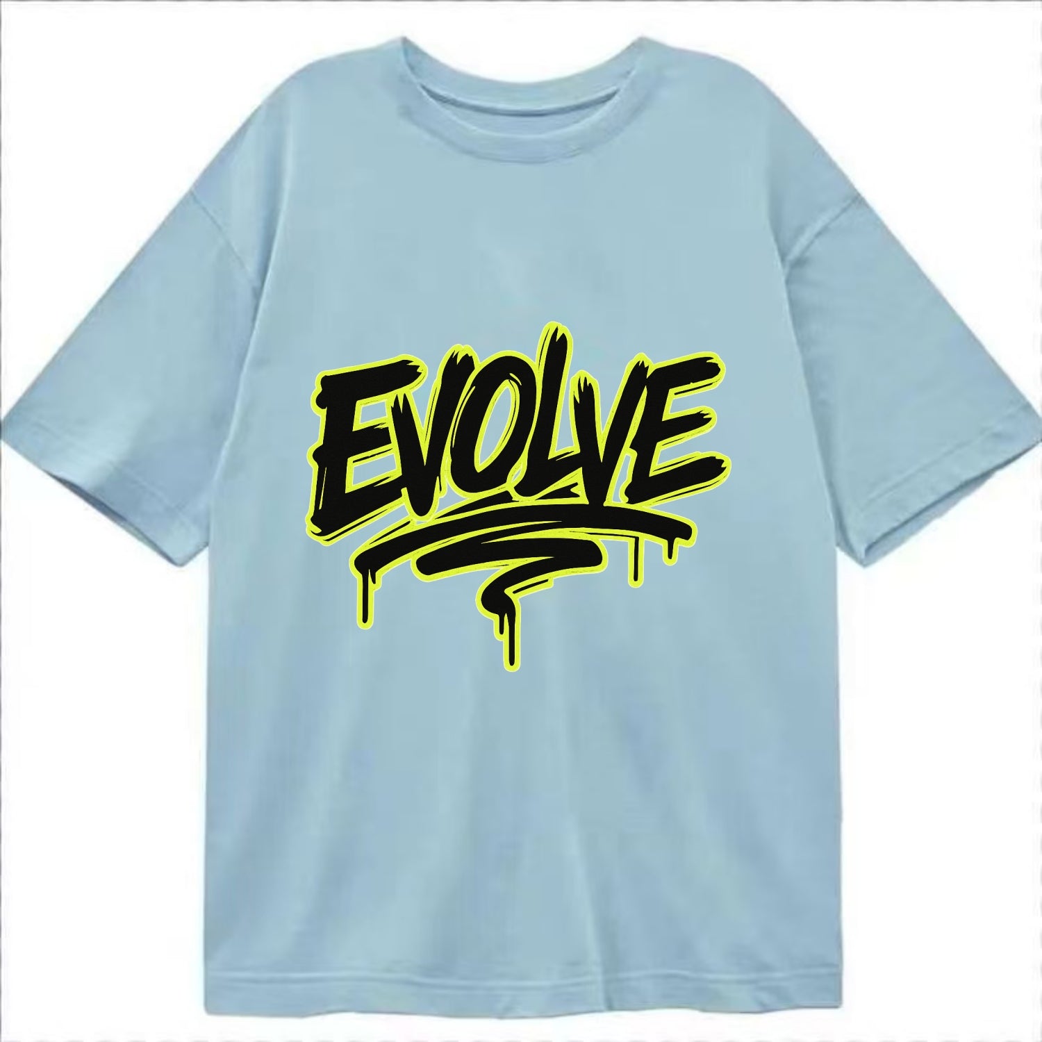 Bold typography design - "EVOLVE" - changing, becoming better - Classic T-shirt - Light Blue