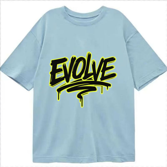 Bold typography design - "EVOLVE" - changing, becoming better - Classic T-shirt - Light Blue