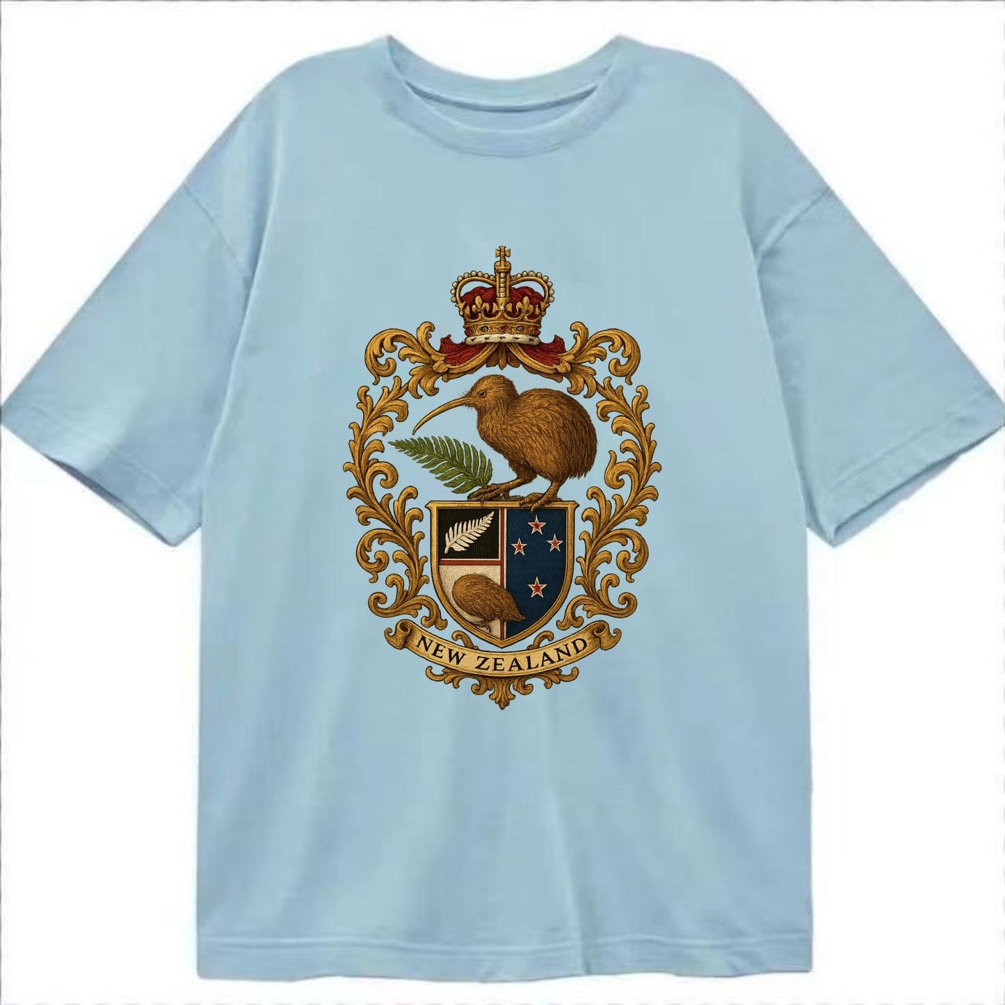 New Zealand Kiwi Emblem  - Classic T-shirt - Light Blue