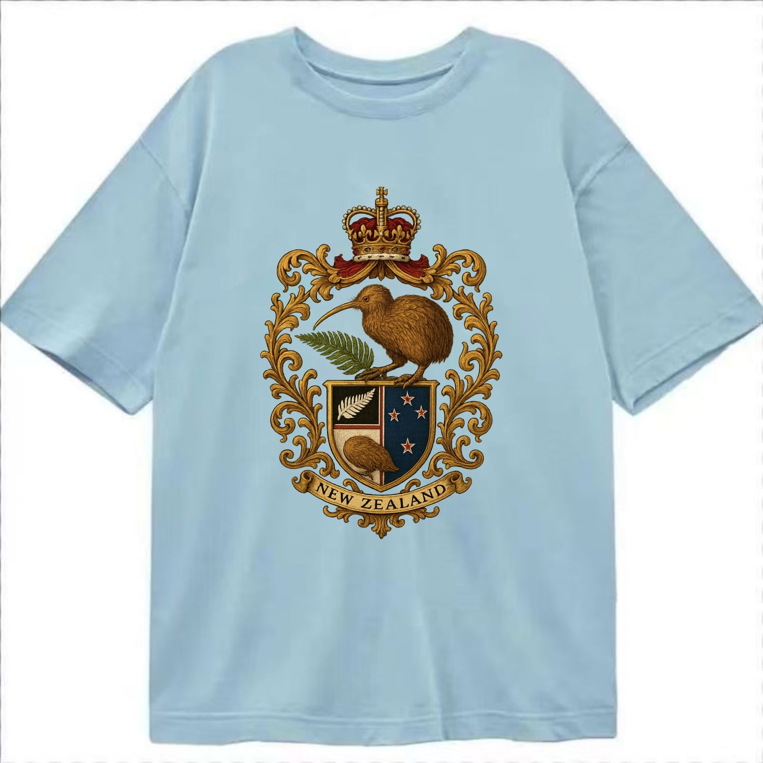 New Zealand Kiwi Emblem  - Classic T-shirt - Light Blue