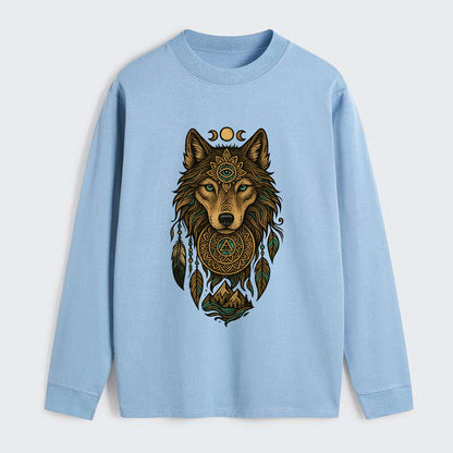 Tattoo Wolf Flash  - Classic Long Sleeve Shirt - Light Blue