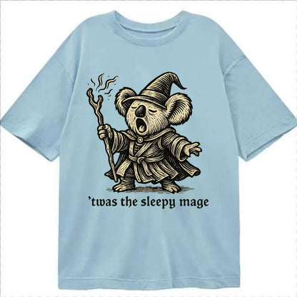 Koala Sleepy Mage  - Classic T-shirt - Light Blue