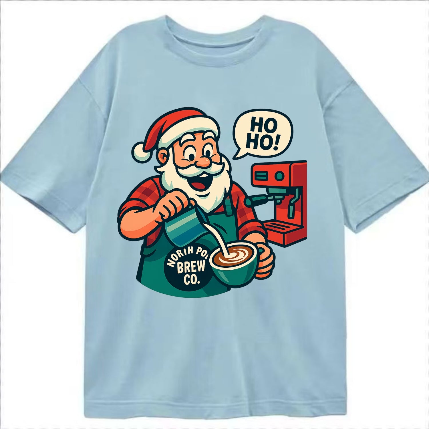 Santa Barista - Classic T-shirt - Light Blue