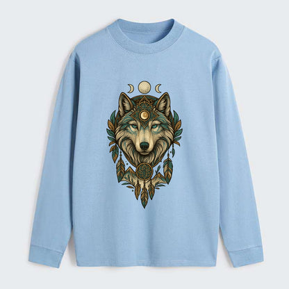 Pearl Wolf Shimmer  - Classic Long Sleeve Shirt - Light Blue