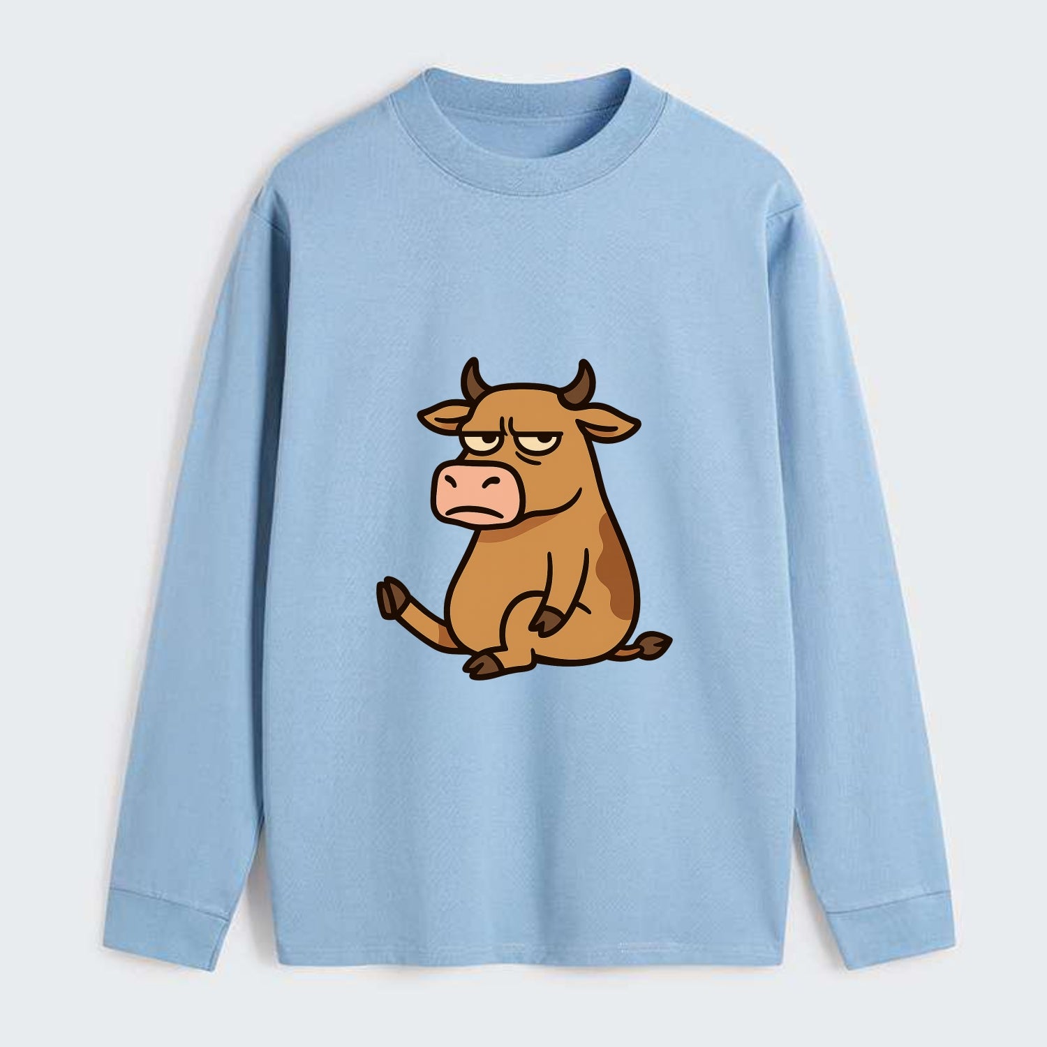 The Cow Judging Silently - Classic Long Sleeve Shirt - Light Blue