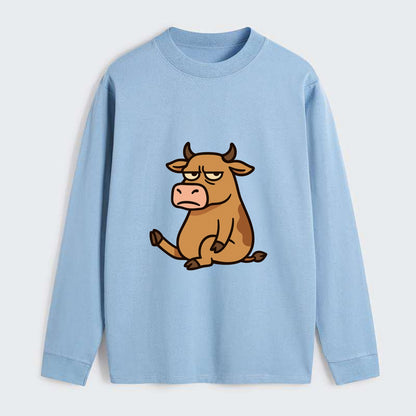 The Cow Judging Silently - Classic Long Sleeve Shirt - Light Blue