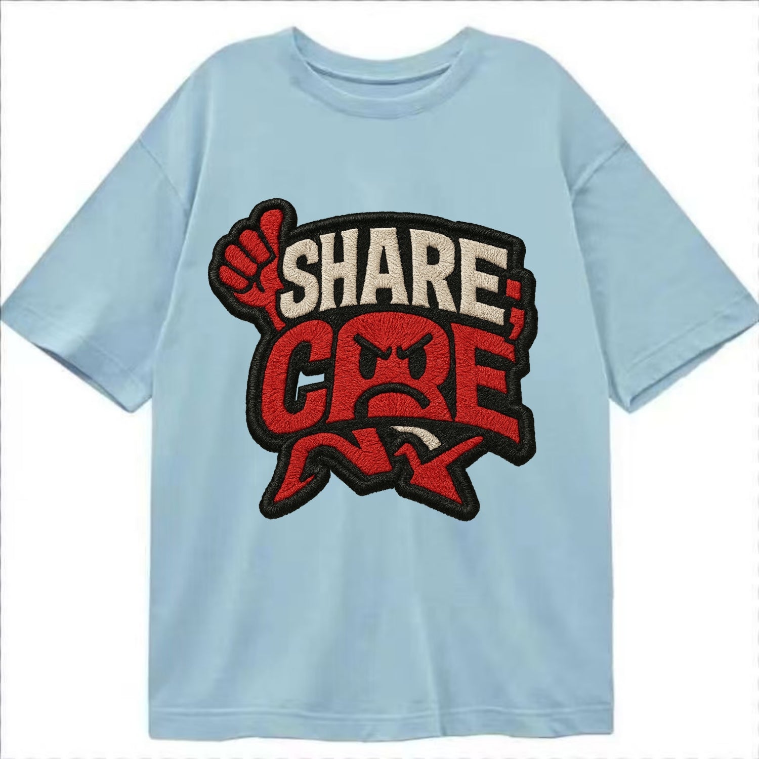 SHARE;CARE TOO MUCH Oversharer Green Hat - Classic T-shirt - Light Blue