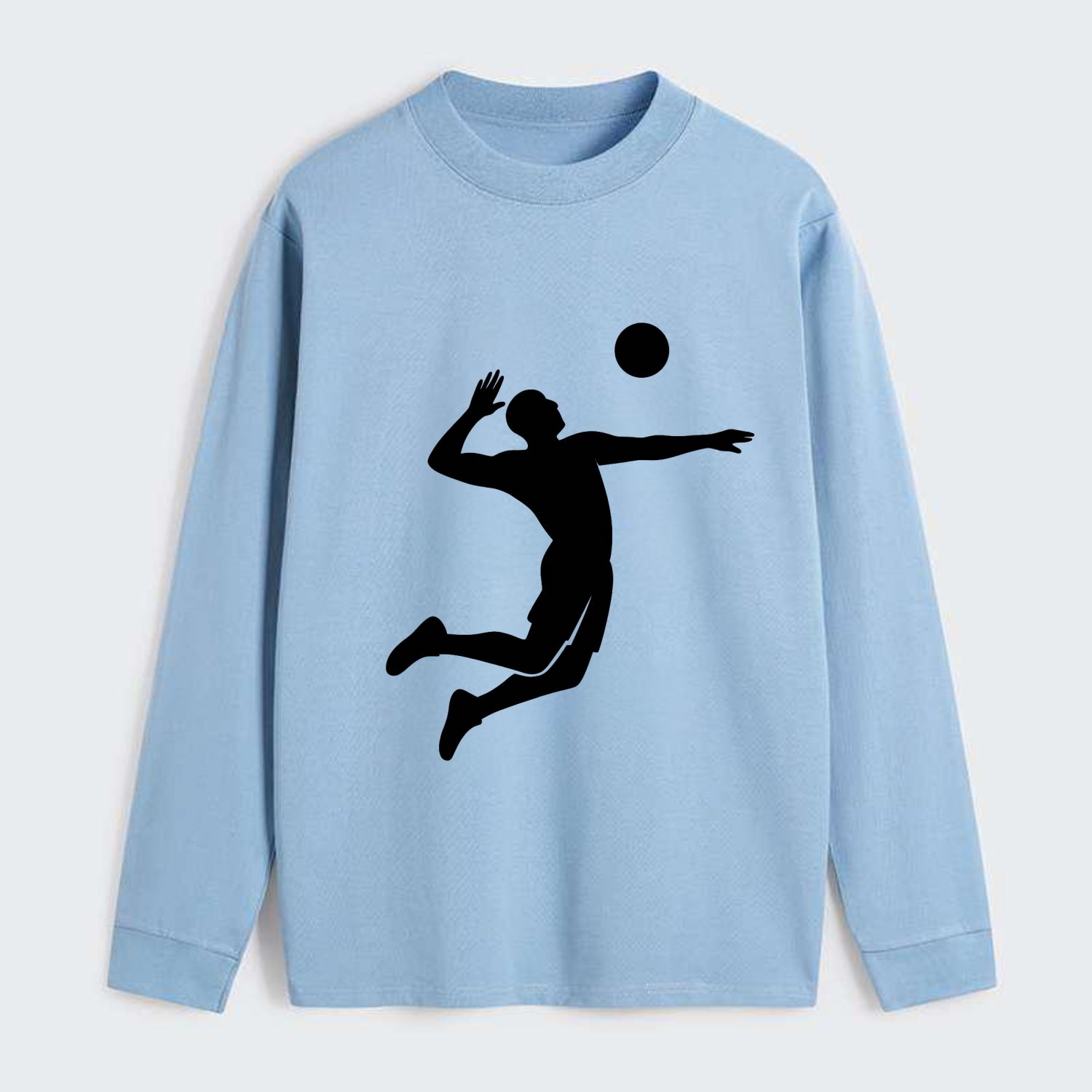 Volleyball player spiking ball - Classic Long Sleeve Shirt - Light Blue