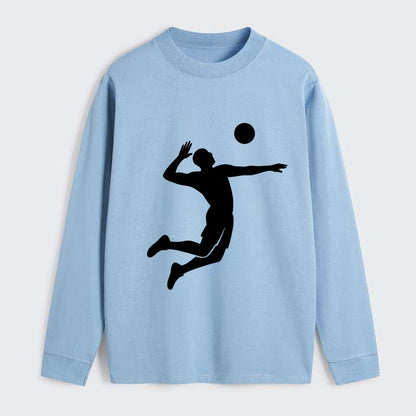 Volleyball player spiking ball - Classic Long Sleeve Shirt - Light Blue