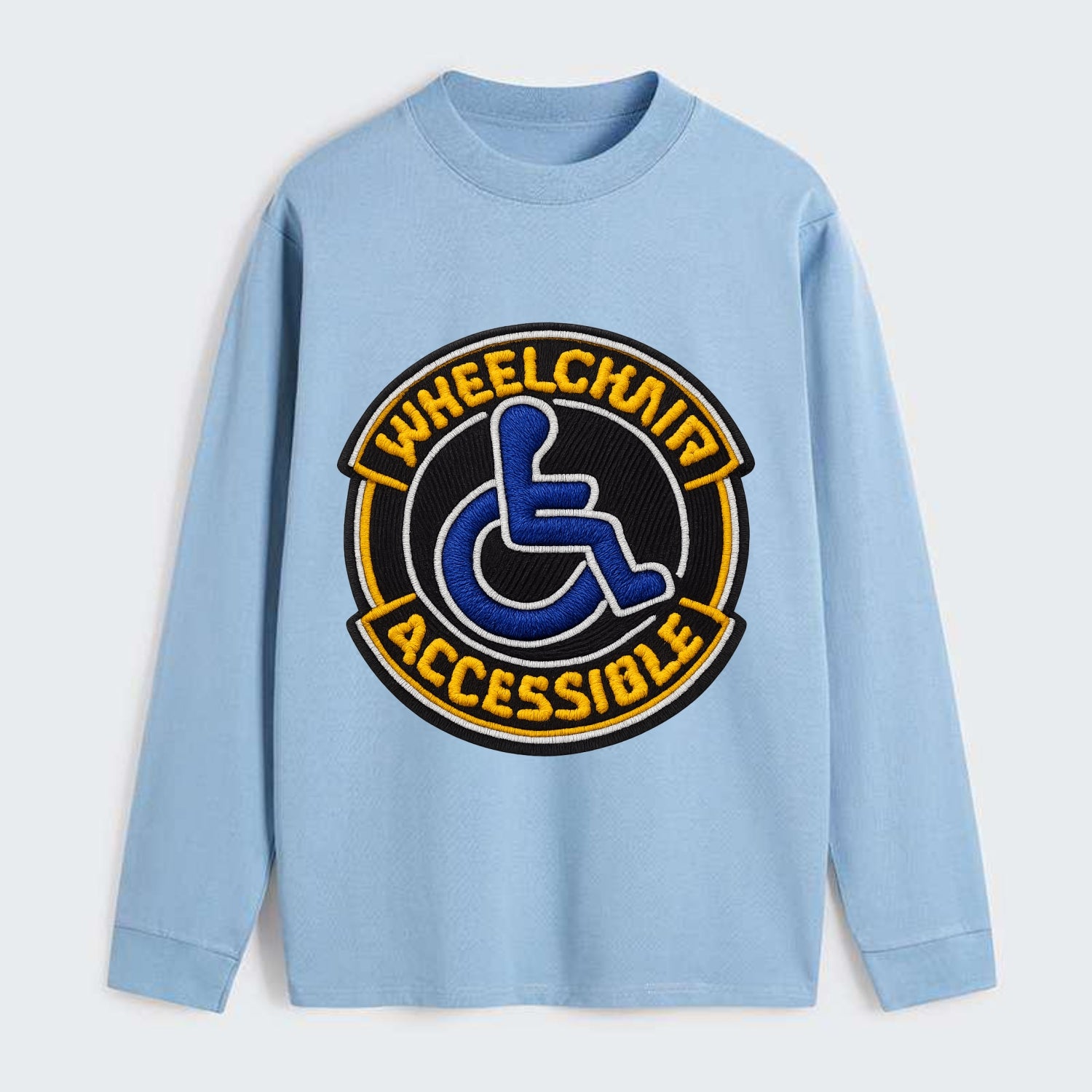 WHEELCHAIR ACCESSIBLE - accessibility symbol in blue , inclusion - Classic Long Sleeve Shirt - Light Blue