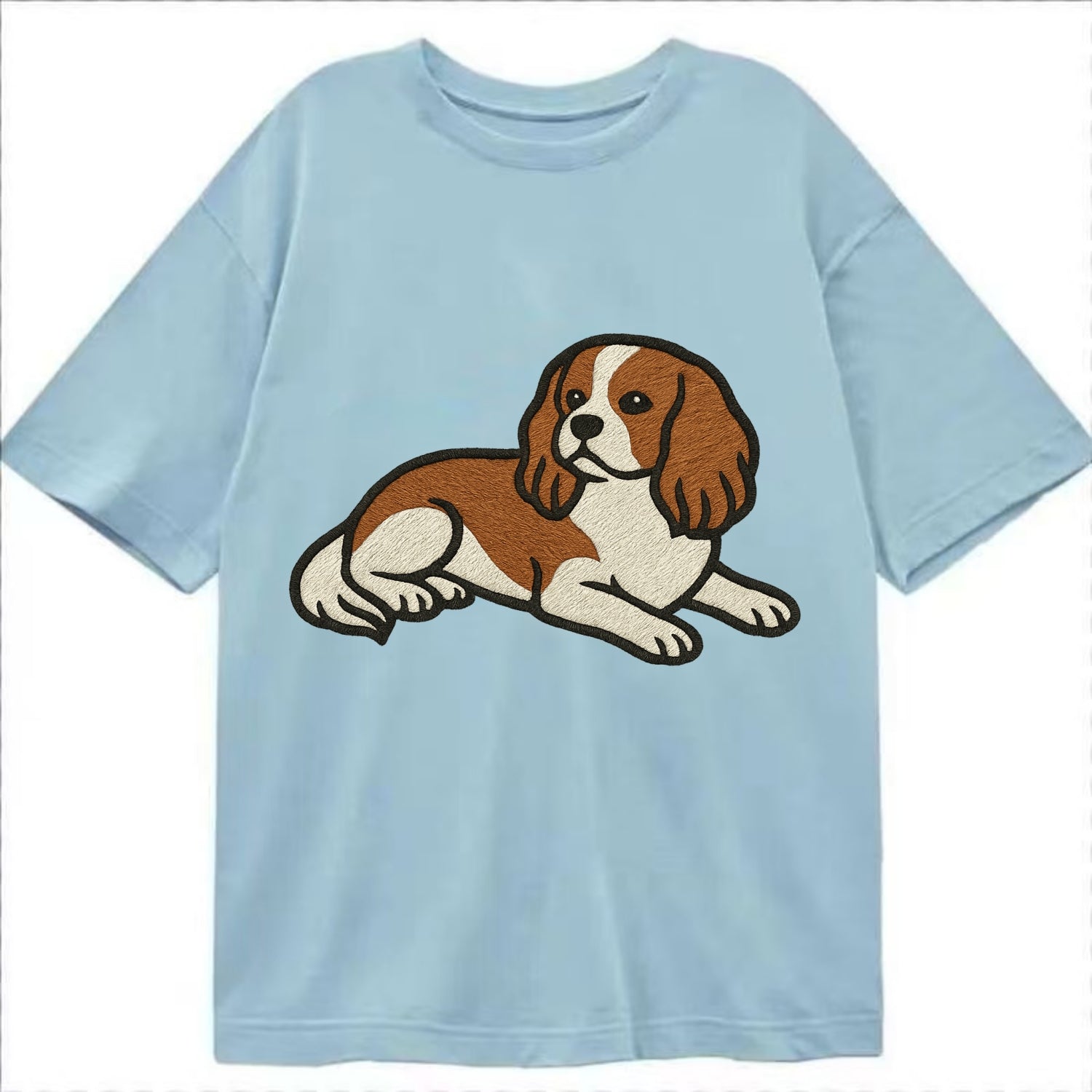 Cavalier King Charles Spaniel - Blenheim Classic T-shirt - Light Blue