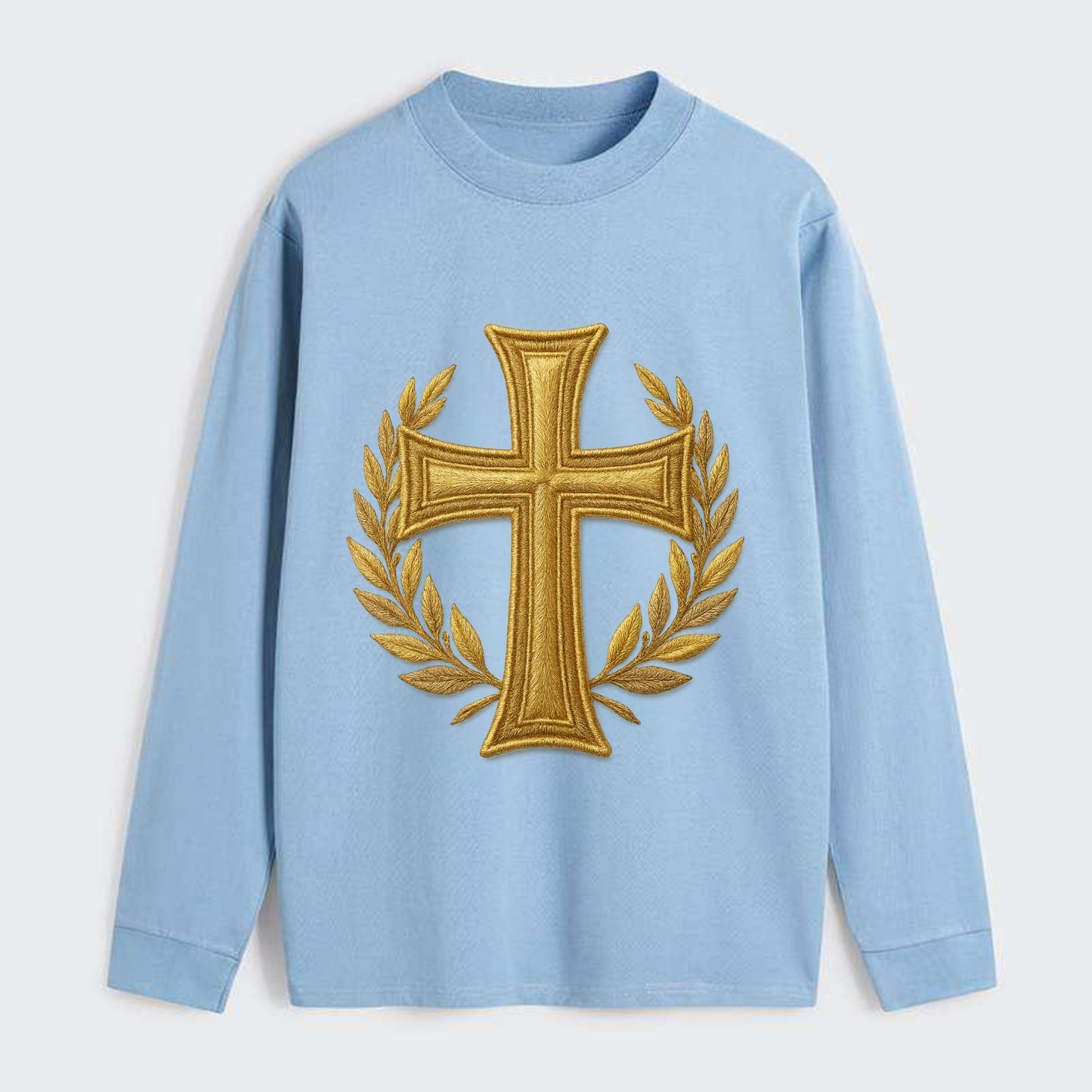Victory Cross  - Classic Long Sleeve Shirt - Light Blue