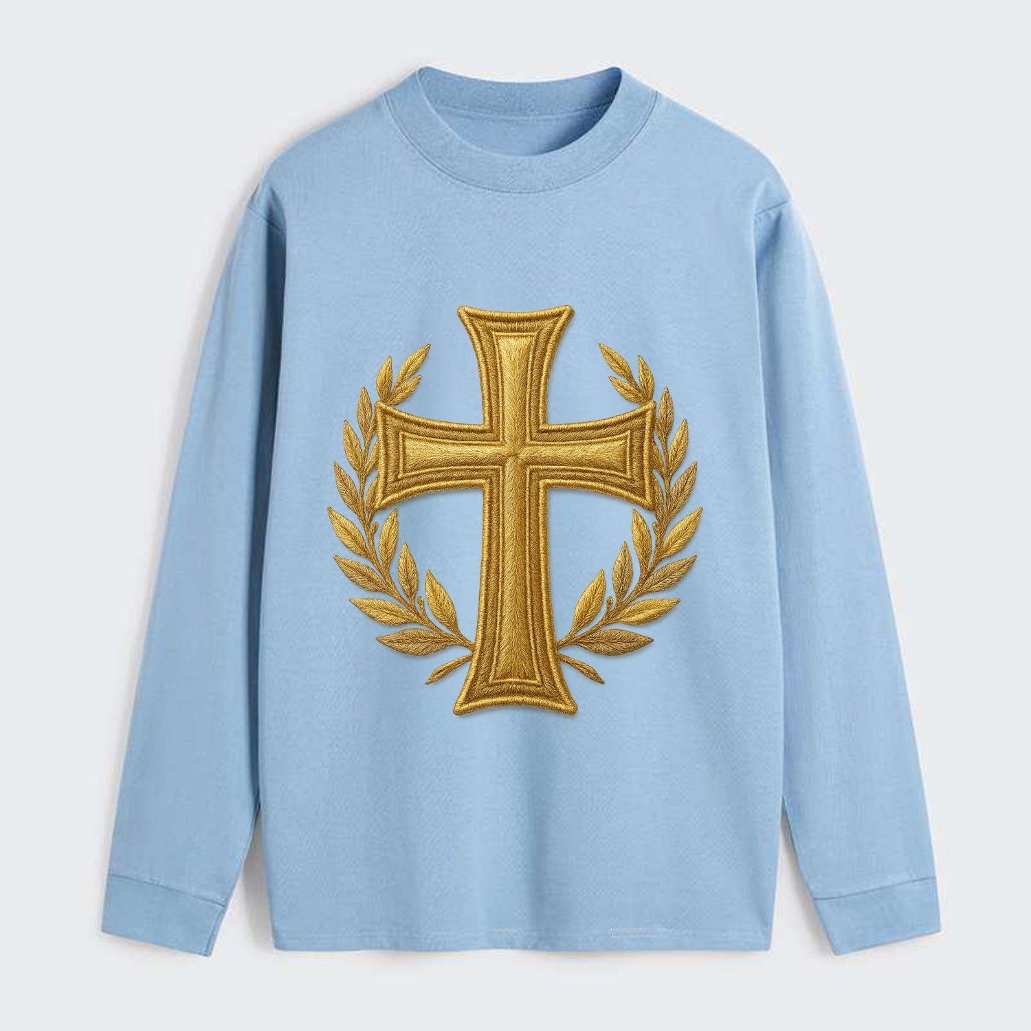 Victory Cross  - Classic Long Sleeve Shirt - Light Blue