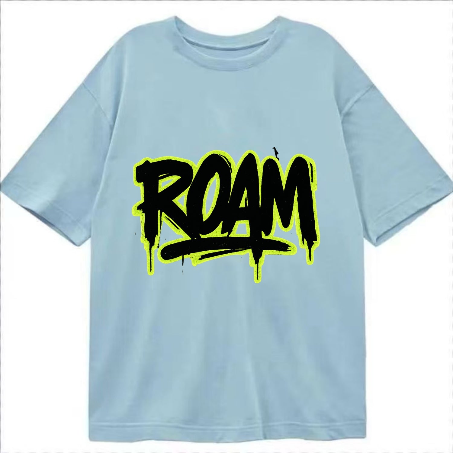 Bold typography design - "ROAM" - wander freely, no destination needed - Classic T-shirt - Light Blue