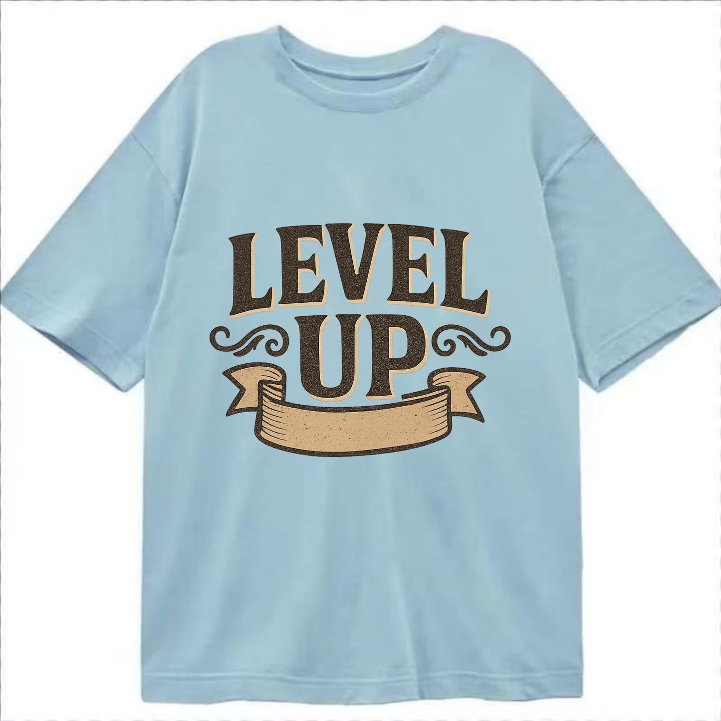 Bold typography design - "LEVEL UP" - improving, advancing, growing - Classic T-shirt - Light Blue