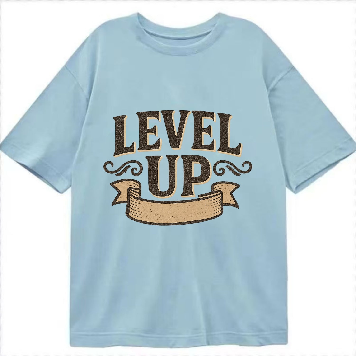 Bold typography design - "LEVEL UP" - improving, advancing, growing - Classic T-shirt - Light Blue