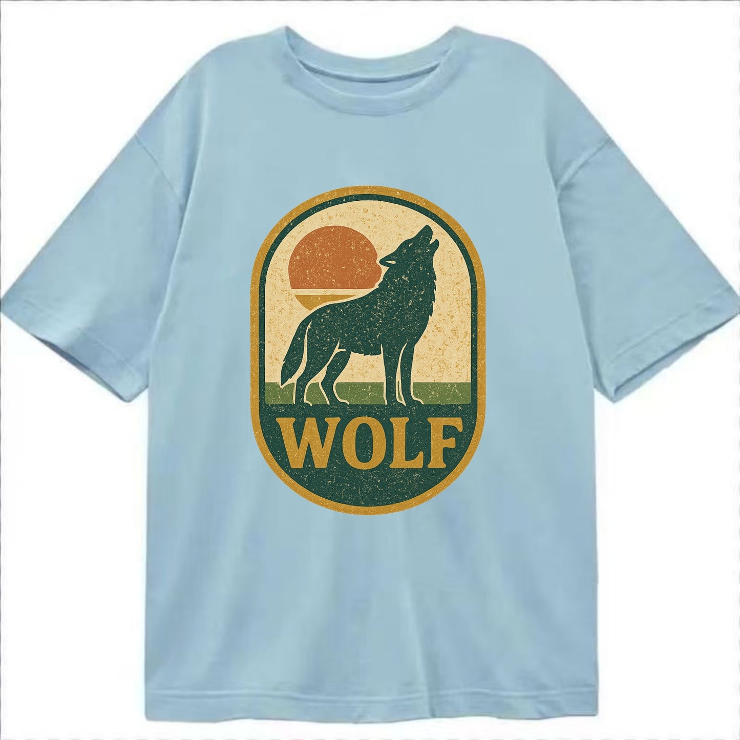 Carbon Fiber Wolf  - Classic T-shirt - Light Blue