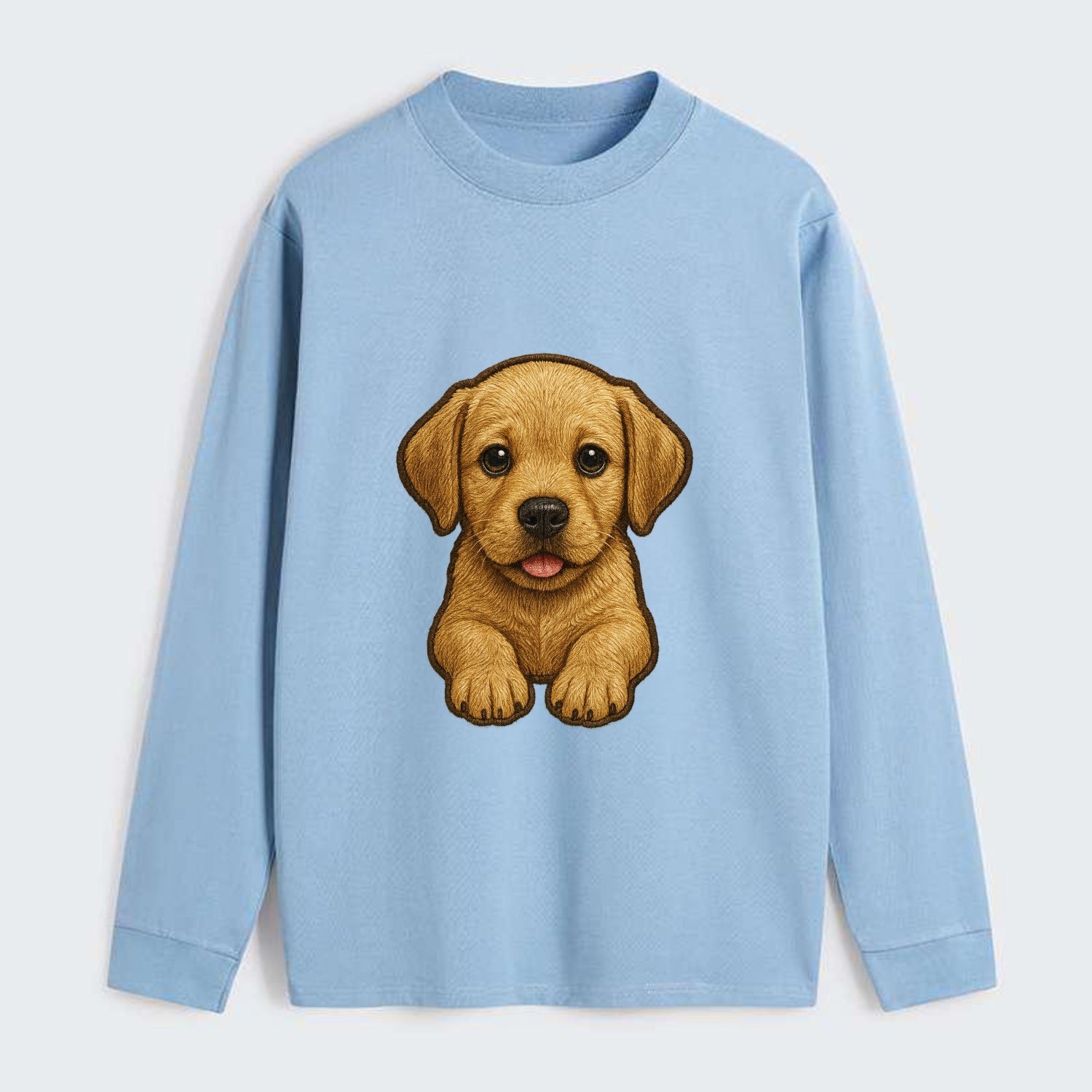 Baby Labrador Retriever Puppy - yellow/black/chocolate, soulful eyes, - Classic Long Sleeve Shirt - Light Blue