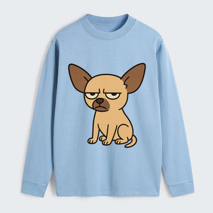The Chihuahua Judging Silently - Classic Long Sleeve Shirt - Light Blue