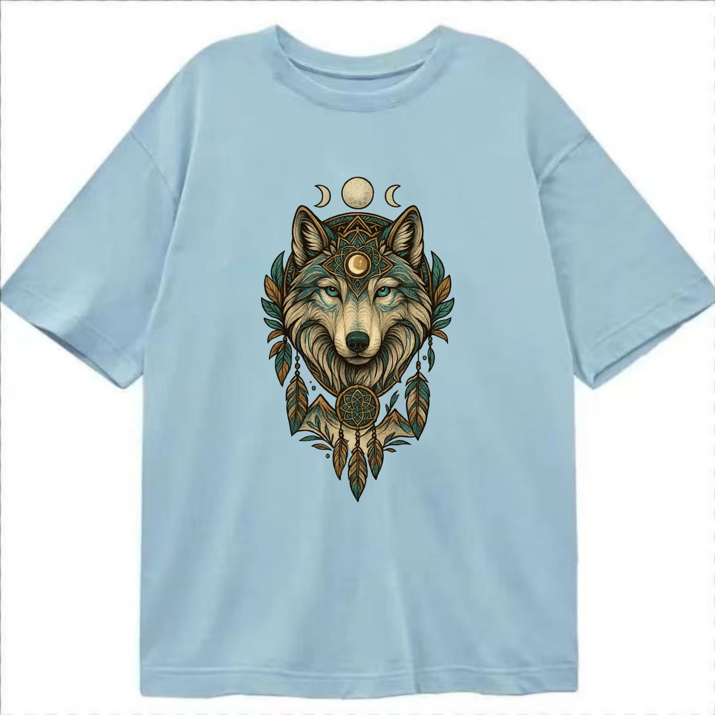 Pearl Wolf Shimmer  - Classic T-shirt - Light Blue