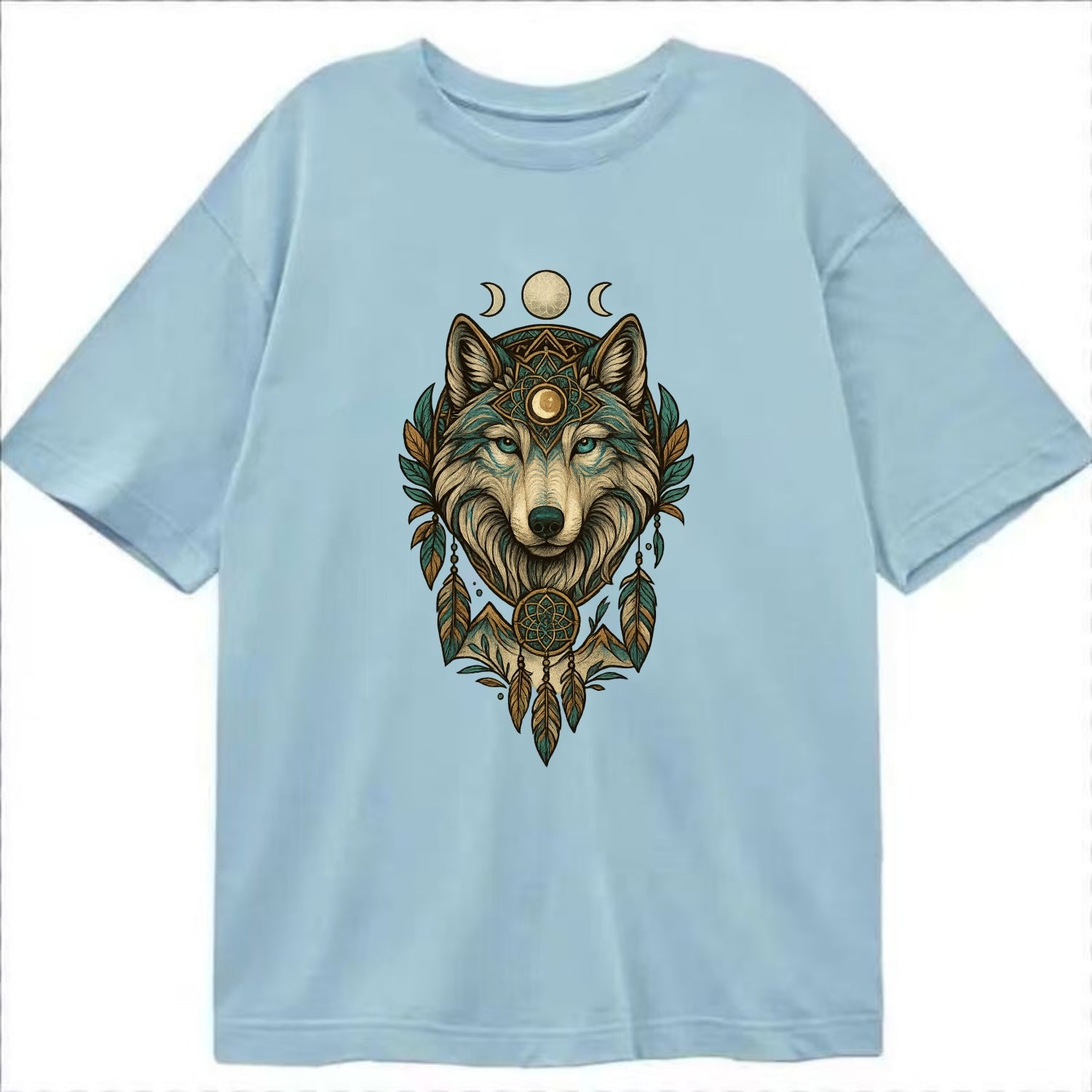 Pearl Wolf Shimmer  - Classic T-shirt - Light Blue