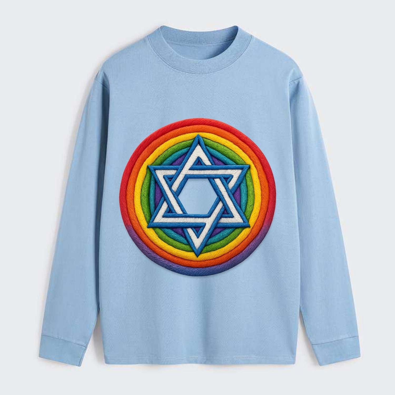 Star of David  - Classic Long Sleeve Shirt - Light Blue