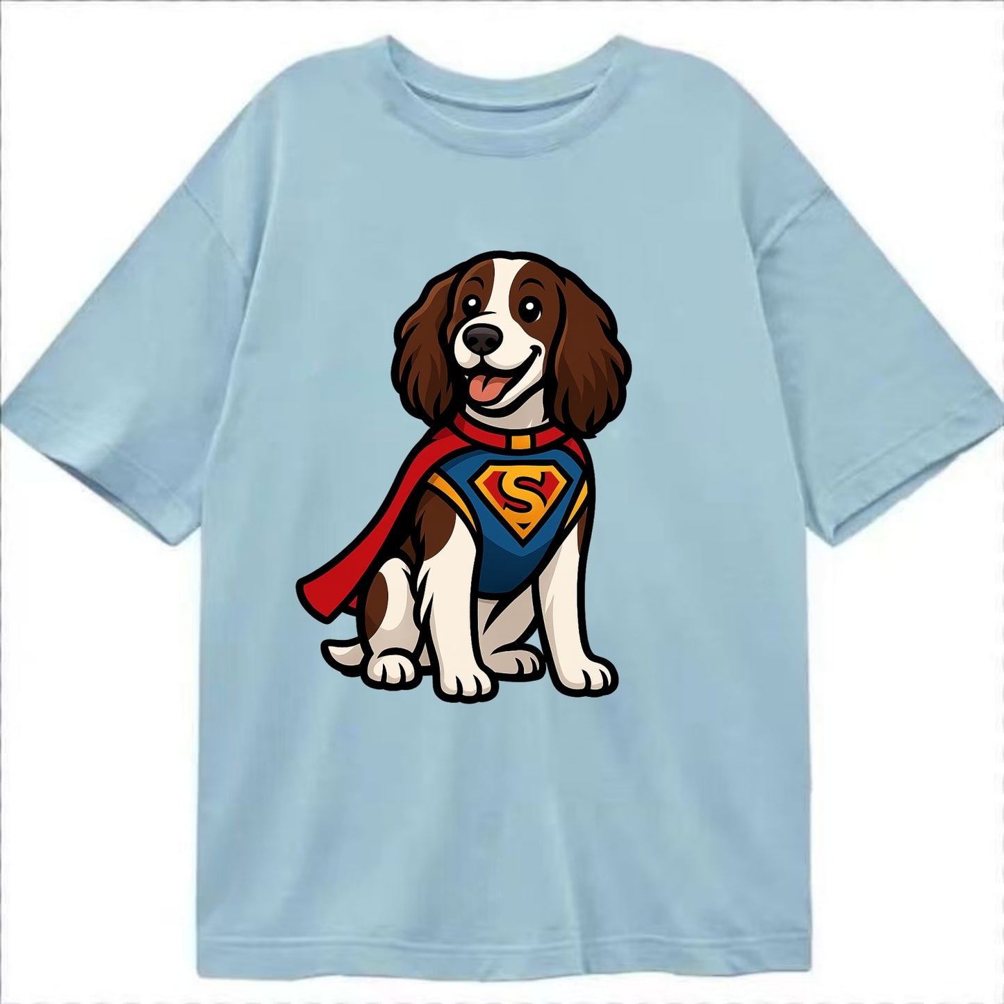 Springer Spaniel Friendly Hero  - Classic T-shirt - Light Blue