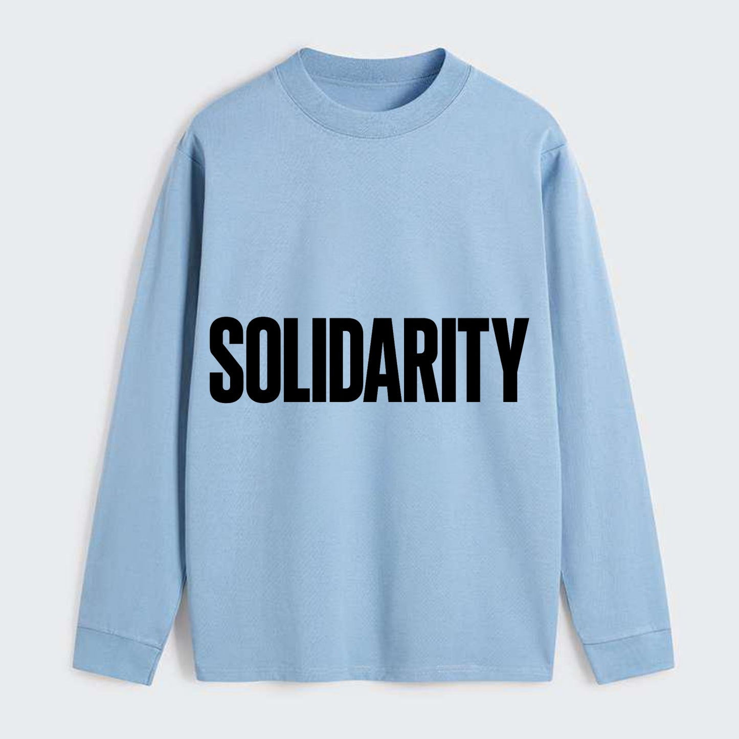 Bold typography design - "SOLIDARITY" - standing together, support - Classic Long Sleeve Shirt - Light Blue